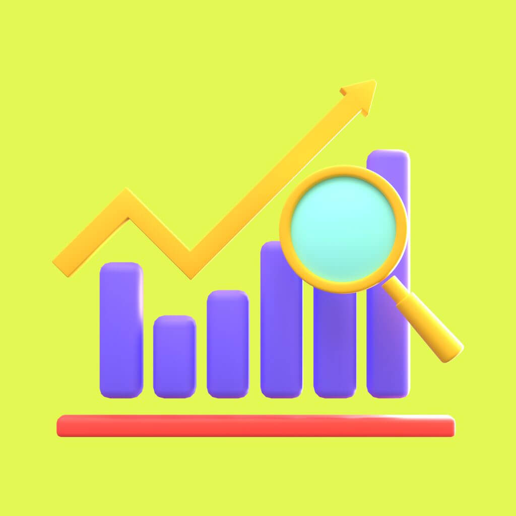 Icono que representa el análisis de las métricas de un plan de marketing de contenido